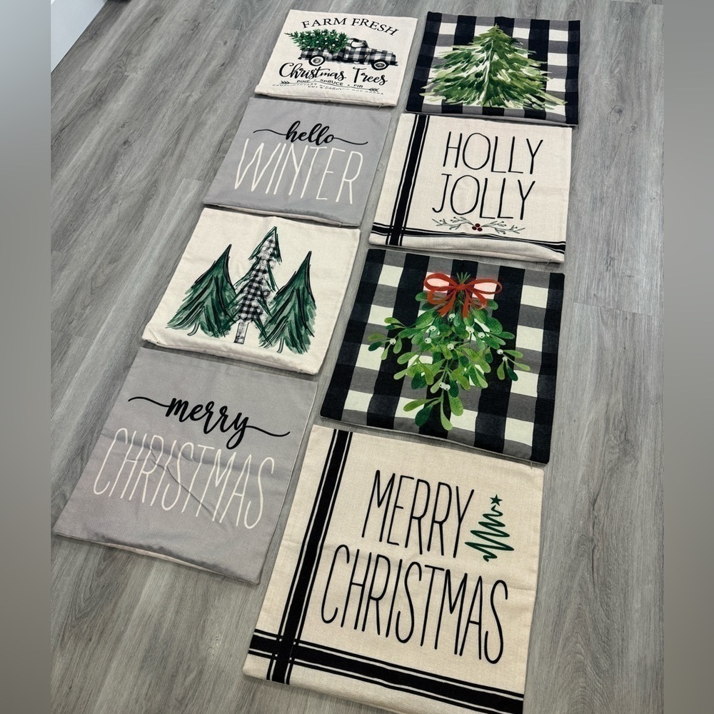 Christmas Decorative Pillow Covers 8 Count